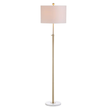 June 65" Adjustable Metal/Marble LED Floor Lamp - JONATHAN Y